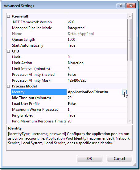 IIS 7.5 :: Application Pools :: Advanced Settings